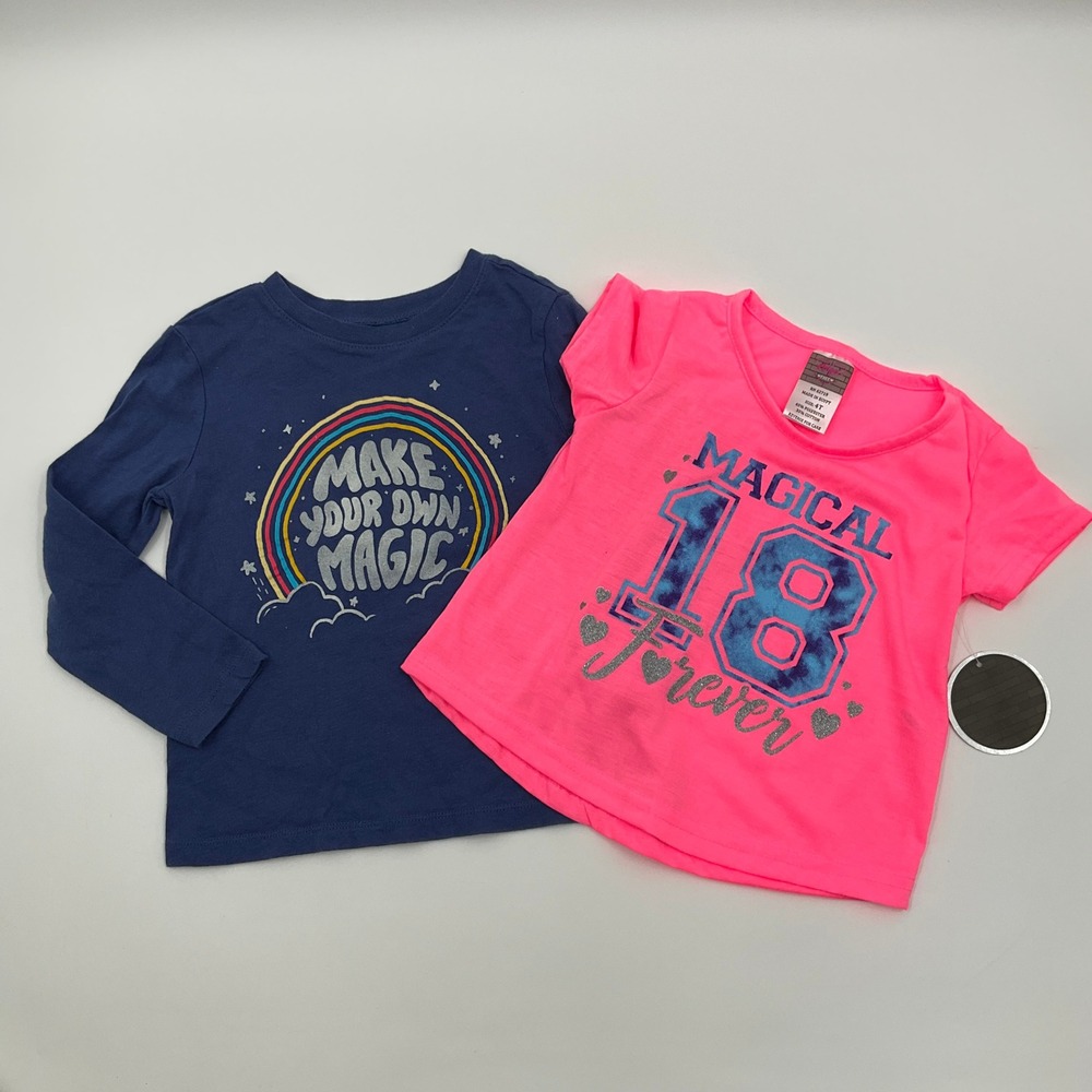 Old Navy Angel Face Graphic Tee Lot 4T Magical Rainbow Kidcore Fairycore